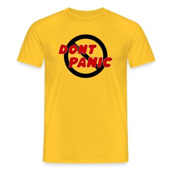 dont panic - Männer T-Shirt - Gelb - Vorne - AI Model Male 178 dark (178cm)