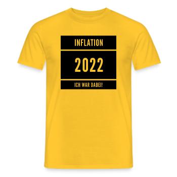 Inflation 2022 - Männer T-Shirt - Gelb - Vorne - AI Model Male 178 dark (178cm)