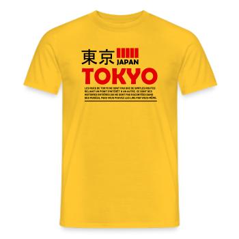 Tokyo Japan - T-shirt homme - jaune - Devant - AI Model Male 178 dark (178cm)