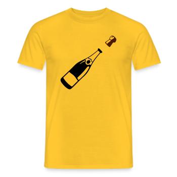 bouteille alcool bouchon saute - T-shirt homme - jaune - Devant - AI Model Male 178 dark (178cm)