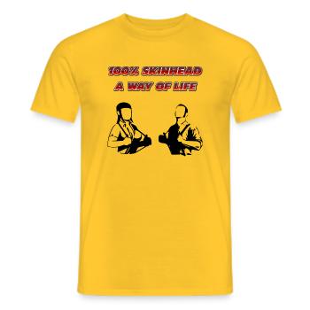 100 SKIN UNE FAÇON DE DESIGN - T-shirt homme - jaune - Devant - AI Model Male 178 dark (178cm)