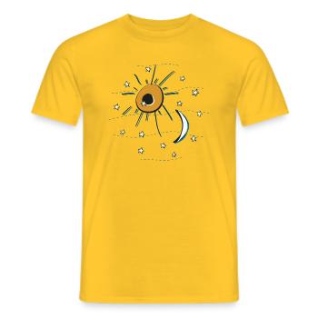 Sonne, Mond und Sterne - Männer T-Shirt - Gelb - Vorne - AI Model Male 178 dark (178cm)