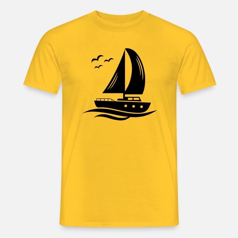 Segelboot - Männer T-Shirt - Gelb