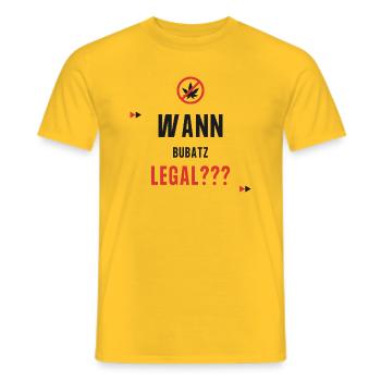 Wann Bubatz Legal - Männer T-Shirt - Gelb - Vorne - AI Model Male 178 dark (178cm)