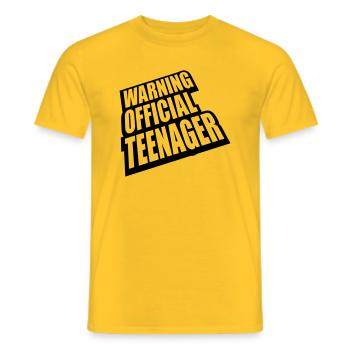 avertissement citation officielle d’adolescent - T-shirt homme - jaune - Devant - AI Model Male 178 dark (178cm)