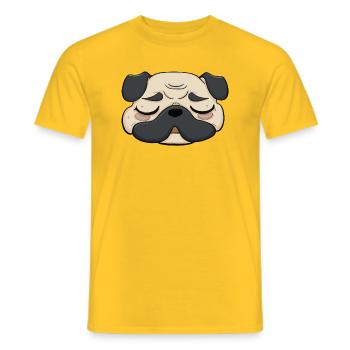 Sleeping Pug Dog Funny Dog Owners - Men's T-Shirt - yellow - Front - AI Model Male 178 dark (178cm)