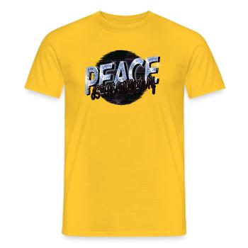 gift 1960s 60s sayings love flower power geek - Männer T-Shirt - Gelb - Vorne - AI Model Male 178 dark (178cm)