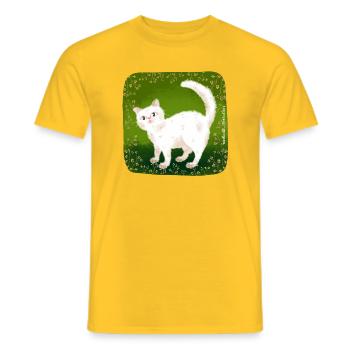 chat mignon - T-shirt homme - jaune - Devant - AI Model Male 178 dark (178cm)