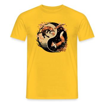 Fox 2 - Men's T-Shirt - yellow - Front - AI Model Male 178 dark (178cm)