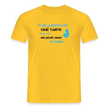 Je t'ai tant attendu BLU BLK - T-shirt homme - jaune - Devant - AI Model Male 178 dark (178cm)