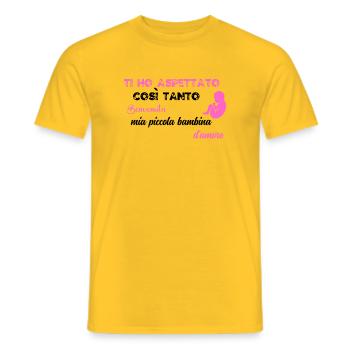 Je t'ai tant attendu PNK BLK - T-shirt homme - jaune - Devant - AI Model Male 178 dark (178cm)