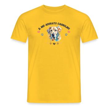 Mon toutou d'amour G1 BLK - T-shirt homme - jaune - Devant - AI Model Male 178 dark (178cm)