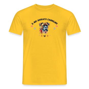 Mon toutou d'amour G4 BLK - T-shirt homme - jaune - Devant - AI Model Male 178 dark (178cm)
