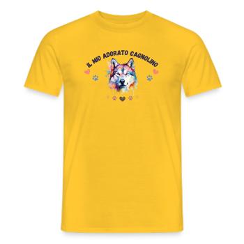 Mon toutou d'amour G5 BLK - T-shirt homme - jaune - Devant - AI Model Male 178 dark (178cm)