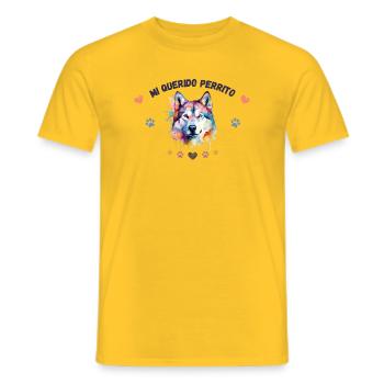Mon toutou d'amour G5 BLK - T-shirt homme - jaune - Devant - AI Model Male 178 dark (178cm)