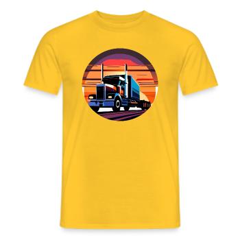 Rêves de camionneur - T-shirt homme - jaune - Devant - AI Model Male 178 dark (178cm)