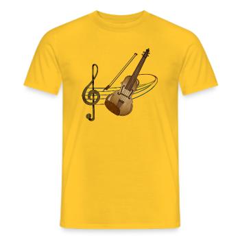 Violon - T-shirt homme - jaune - Devant - AI Model Male 178 dark (178cm)