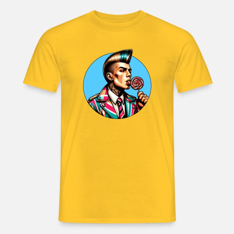 Punk-Junge - Männer T-Shirt - Gelb