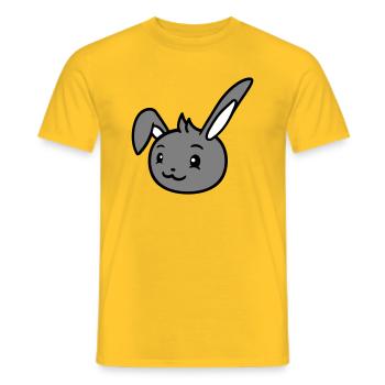 Bunny rabbit looks cute sideways to the side - Men's T-Shirt - yellow - Front - AI Model Male 178 dark (178cm)