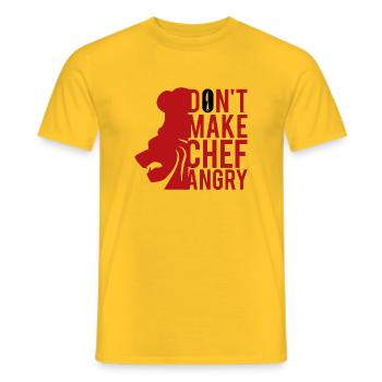 Do not make CHEF angry! Boss funny saying gift - Men's T-Shirt - yellow - Front - AI Model Male 178 dark (178cm)