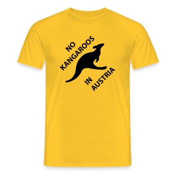 Pas de kangourous en Autriche - T-shirt homme - jaune - Devant - AI Model Male 178 dark (178cm)