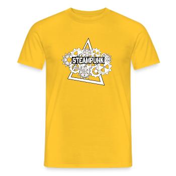 STEAM2 - Men's T-Shirt - yellow - Front - AI Model Male 178 dark (178cm)