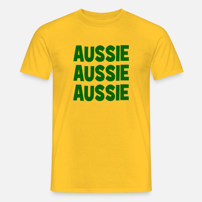 Aussie Aussie - Australia - Sydney Melbourne Perth - Männer T-Shirt - Gelb