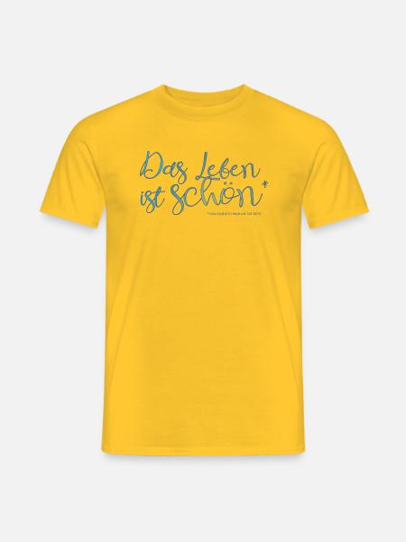 Das Leben ist schön - blau - Männer T-Shirt - Gelb
