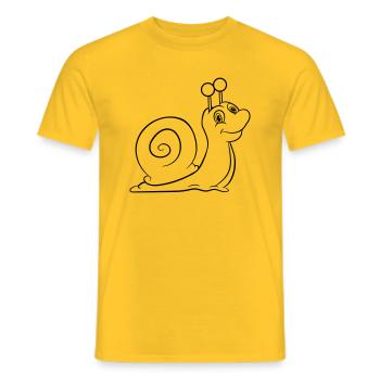 Schnecke lustig Kinder - Männer T-Shirt - Gelb - Vorne - AI Model Male 178 dark (178cm)
