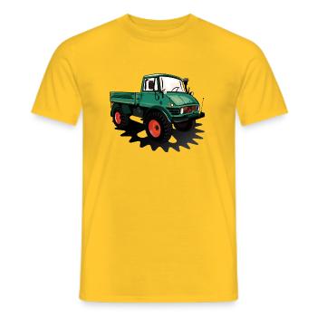 Unimog - Oldtimer - Offroad - Universal Motorgerät - T-shirt homme - jaune - Devant - AI Model Male 178 dark (178cm)