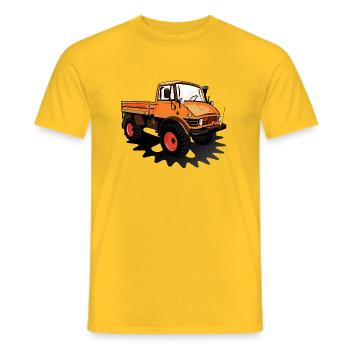 Unimog - Oldtimer - Offroad - Universal Motorgerät - Männer T-Shirt - Gelb - Vorne - AI Model Male 178 dark (178cm)