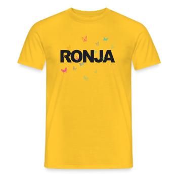 Ronja - Schöner Name mit Schmetterlingen, Mädchen - Männer T-Shirt - Gelb - Vorne - AI Model Male 178 dark (178cm)