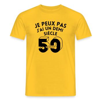 Original 1974 Vintage Rétro Cadeau d’anniversaire - T-shirt homme - jaune - Devant - AI Model Male 178 dark (178cm)