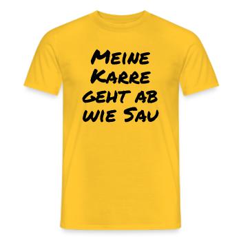 Autospruch - Männer T-Shirt - Gelb - Vorne - AI Model Male 178 dark (178cm)