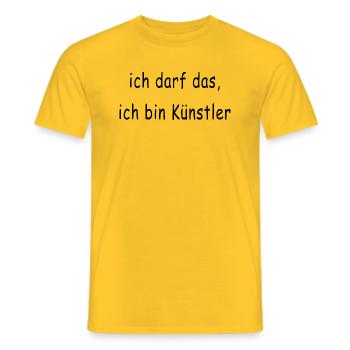 ich darf das ich bin künstler comic sans - Männer T-Shirt - Gelb - Vorne - AI Model Male 178 dark (178cm)