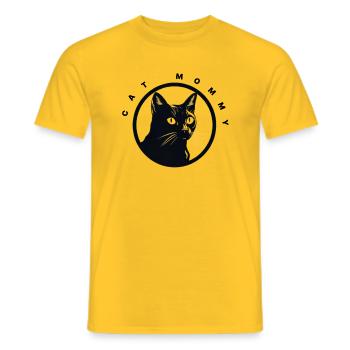 Cat Mom - Men's T-Shirt - yellow - Front - AI Model Male 178 dark (178cm)