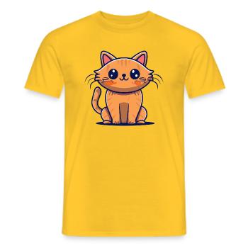 sweet kitty - Men's T-Shirt - yellow - Front - AI Model Male 178 dark (178cm)