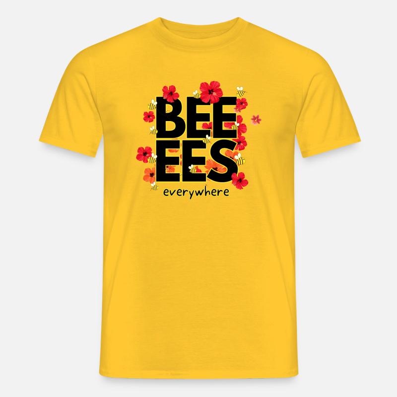 Beeees are everywhere Design - Männer T-Shirt - Gelb
