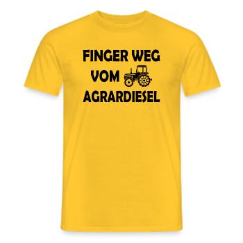 Finger weg vom Agrardiesel - Männer T-Shirt - Gelb - Vorne - AI Model Male 178 dark (178cm)