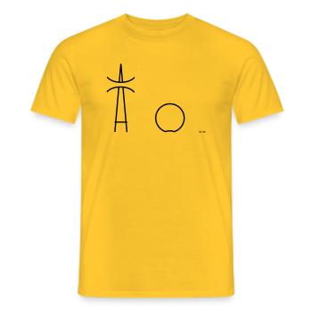 Ken Dama - Men's T-Shirt - yellow - Front - AI Model Male 178 dark (178cm)