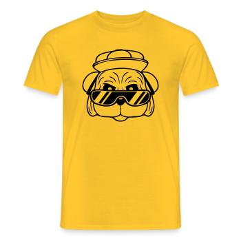 chien carlin cool lunettes de soleil cappy cap ados - T-shirt homme - jaune - Devant - AI Model Male 178 dark (178cm)