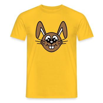 Hase Kaninchen Häschen Cartoon Kleintier niedlich - Männer T-Shirt - Gelb - Vorne - AI Model Male 178 dark (178cm)