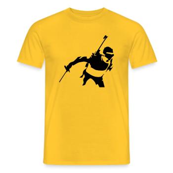 Biathlon Ski - Männer T-Shirt - Gelb - Vorne - AI Model Male 178 dark (178cm)