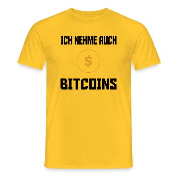 Bitcoin Trading Crypto Stocks - T-shirt homme - jaune - Devant - AI Model Male 178 dark (178cm)