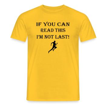 Marathon Triathlon Running Jogging Biking Cycling - Men's T-Shirt - yellow - Front - AI Model Male 178 dark (178cm)