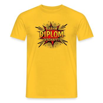 Bäähm Diplom Geschafft - Männer T-Shirt - Gelb - Vorne - AI Model Male 178 dark (178cm)
