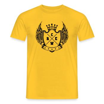 Crew - Men's T-Shirt - yellow - Front - AI Model Male 178 dark (178cm)