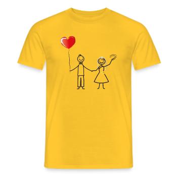 Brautpaar zur Hochzeit - Männer T-Shirt - Gelb - Vorne - AI Model Male 178 dark (178cm)