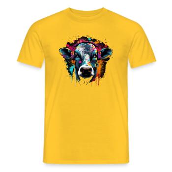 Kuh Design für Bauern & Landwirte Kuh - Männer T-Shirt - Gelb - Vorne - AI Model Male 178 dark (178cm)