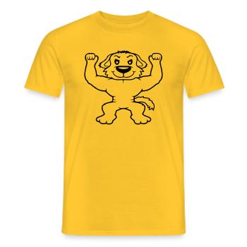 Chien Bodybuilder Muscles forts Gym Haltérophilie - T-shirt homme - jaune - Devant - AI Model Male 178 dark (178cm)